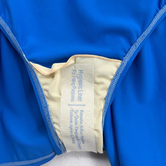 Denim & Co Beach Swim Dress Size 6 Blue Laser Cut One Piece Swimsuit - Picture 11 of 13